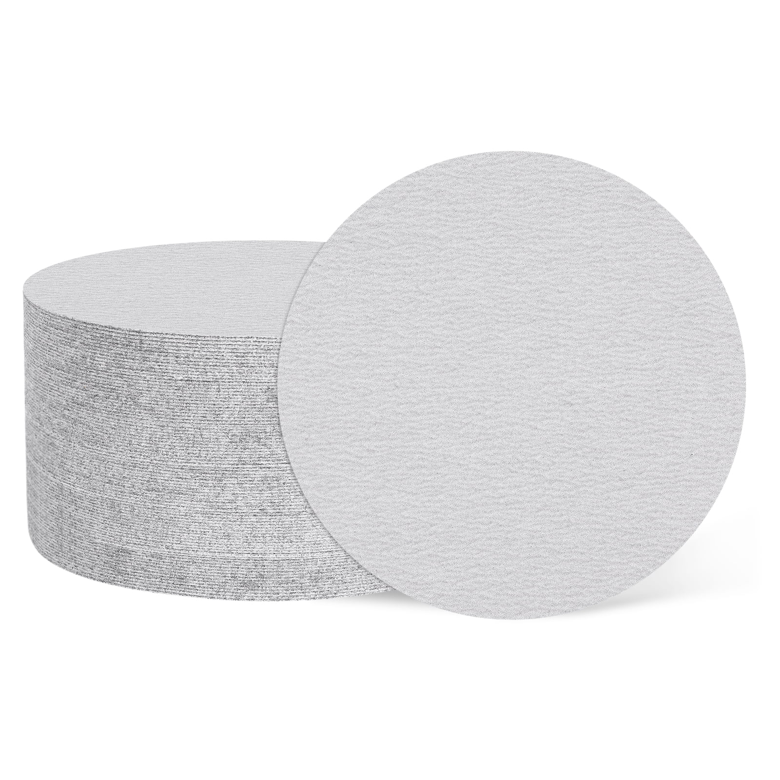 100 Pcs 6 Inch Sanding Disc 180 Grit Hook and Loop Sandpaper Random Orbital Sander Pads for Woodworking Automotive Metal Polishing, White
