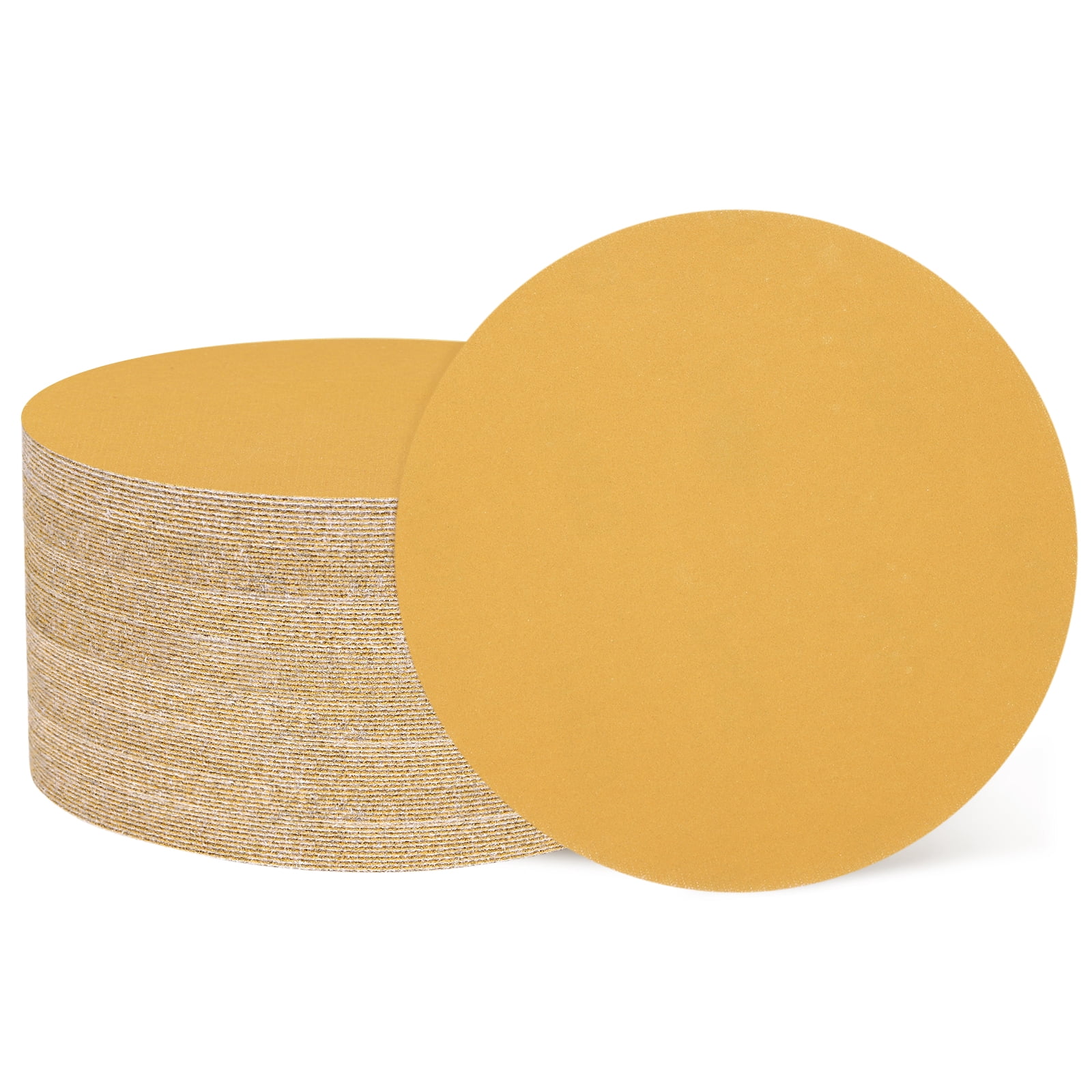 100 Pcs 6 Inch Sanding Disc 400 Grit Hook and Loop Sandpaper Random Orbital Sander Pads for Woodworking Automotive, Gold