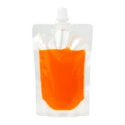 100 Pcs 6 OZ Clear Spout Stand up Pouch, Clear Drink Bags, Reusable Flask Kit, 8.6 mm Spout, BPA Free