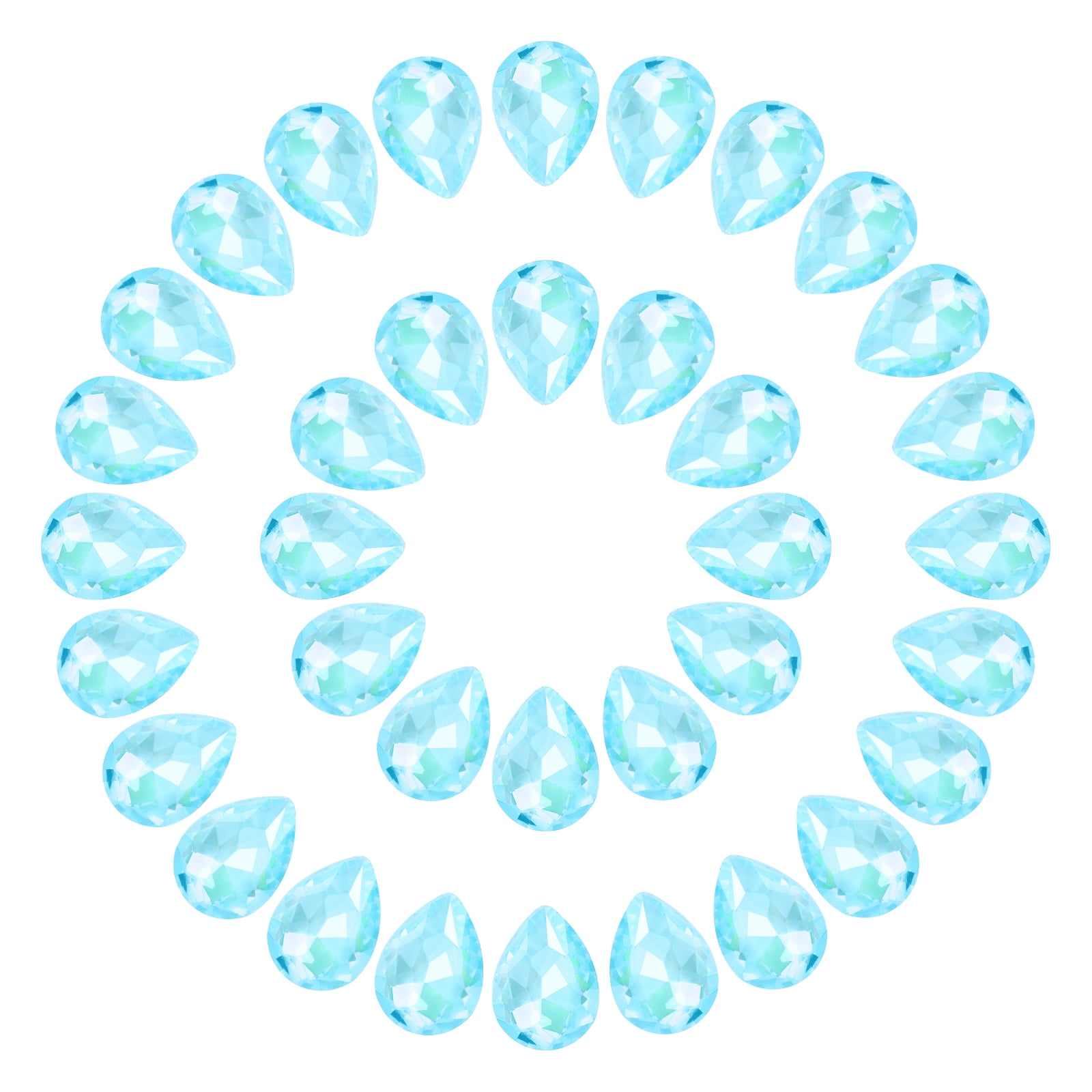 100 Pcs 6 x 8mm Teardrop Rhinestones Pointed Back Crystal Rhinestone ...