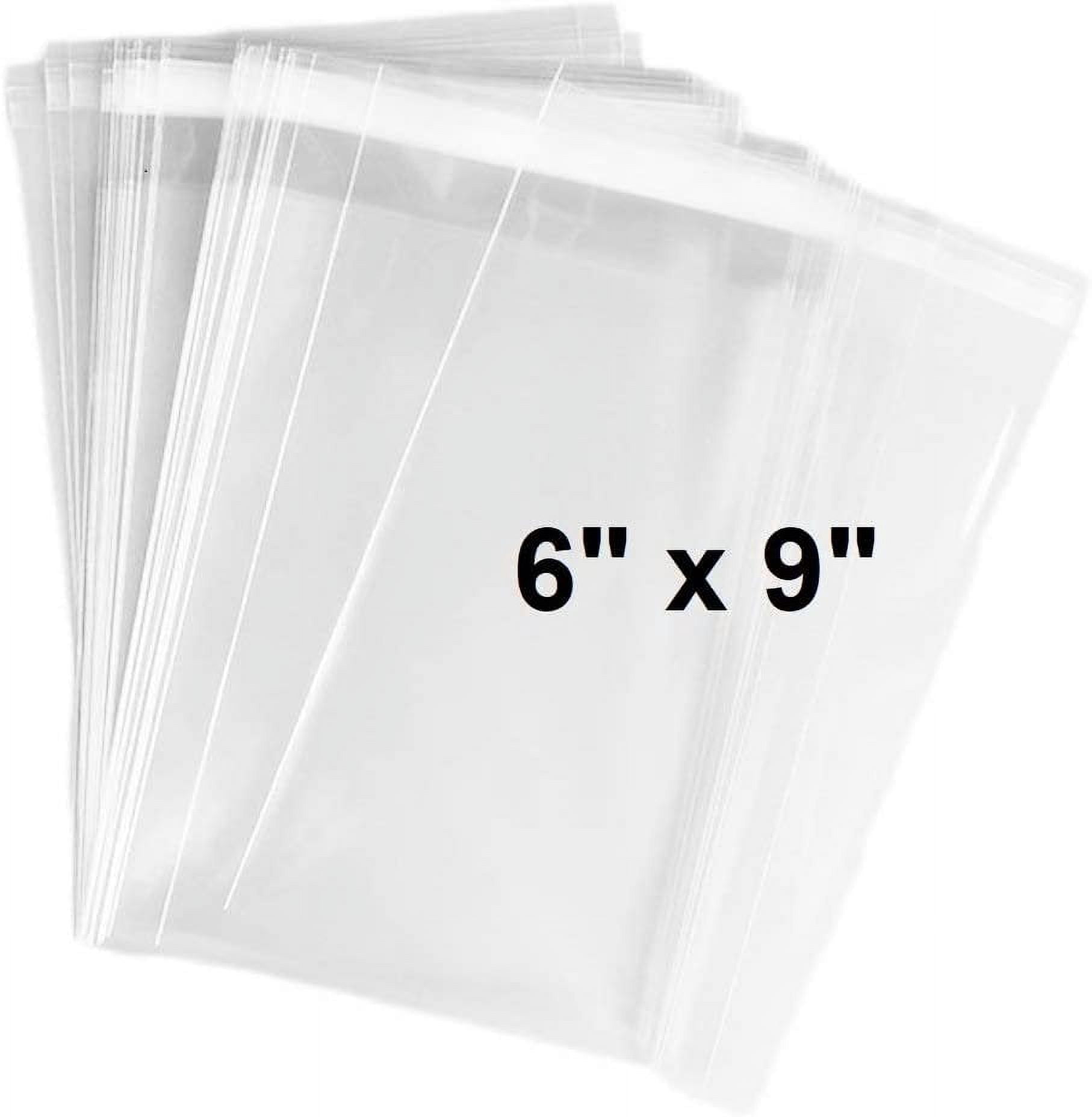 100 Pcs 6x9 Self-sealing Clear Cellophane Bags, Resealable Cello, for Bakery, Candle, Soap, Cookie, greeting cards, and much more.