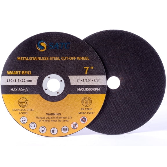SATC 100Pcs 7" x 1/16 x 7/8" Cut-off Wheels for Metal and Stainless Steel Cutting Discs Type 41