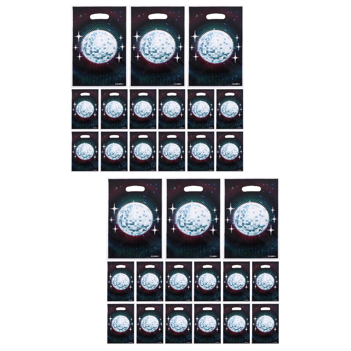 100 Pcs 70s Disco Party Favor Bag Glass Carrier Bags Gift Sacks Small