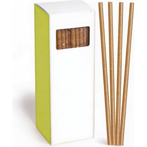 100 Pcs 8.25 Inch Unwrapped Biodegradable Vegetable Fiber Straws
