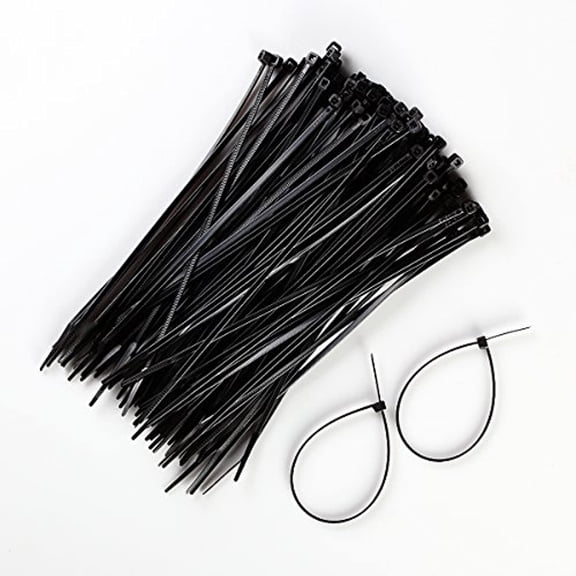 100 Pcs 8" INCH ZIP TIES NYLON BLACK 40 LBS UV WEATHER RESISTANT WIRE CABLE