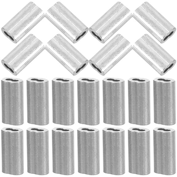 100 Pcs 8-shaped Aluminum Sleeve Kit Throttle Cable Ends 1/8 Crimp Suite Easy to Install