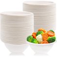 thumbnail image 1 of 100 Pcs 8oz Disposable Paper Bowls,White Heavy-Duty Bagasse Bowls,Small Paper Bowls for Parties,Catering and Everyday Use, 1 of 8
