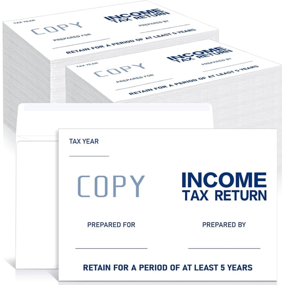 100 Pcs 9.5  6.7 Inch Income Tax Return Envelopes - Security Booklet Envelopes for Tax Preparers, Office, Business, Catalog, Legal Document, Mailing, White