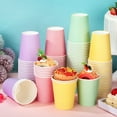 100 Pcs 9 oz Pastel Paper Cups Multicolor Disposable Hot Cocoa Cups