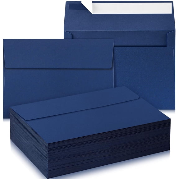 100 Pcs A9 Invitation s 5.75 x 8.75 Inch Self Adhesive Wedding Invitation s Paper Greeting Card for Photos Letters Baby Shower Office 110 Gsm Paper(Navy Blue)