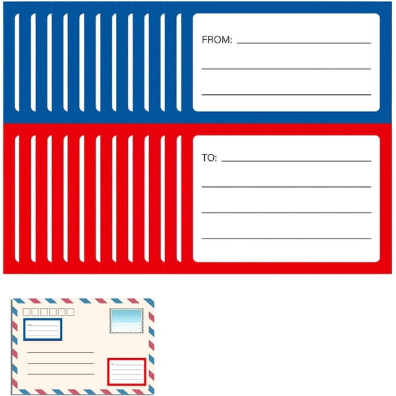 100 Pcs Address Labels Stickers, Large Sticky Labels, Self Adhesive Address Labels, Blank Self Adhesive Removable to/from Address Stickers for Packing Shipping Postage Envelope Storage Box Parcel