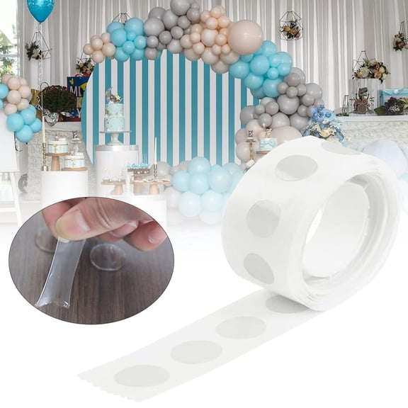 100 Pcs Adhesive Dots, Transparent Balloon Glue Dots, Removable Double Sided Sticky Dots, Use for Birthday, Wedding Decoration, DIY Handmade Photo Wall, Non Trace Dot Stickers Craft Supplies