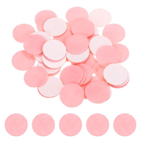 100 Pcs Adhesive Felt Circles, 1" Round Non-Woven Felt Pads Stickers, Pink