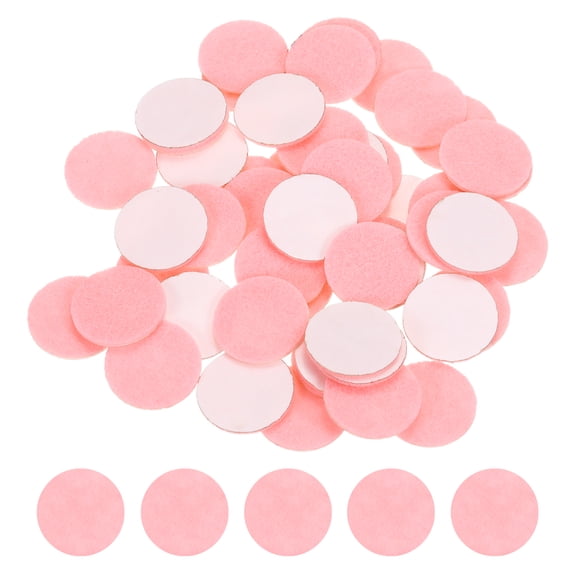 100 Pcs Adhesive Felt Circles, 3/4" Round Non-Woven Felt Pads Stickers, Pink
