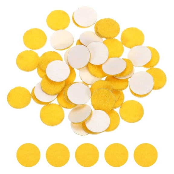 100 Pcs Adhesive Felt Circles, 3/8" Round Non-Woven Felt Pads Stickers, Yellow