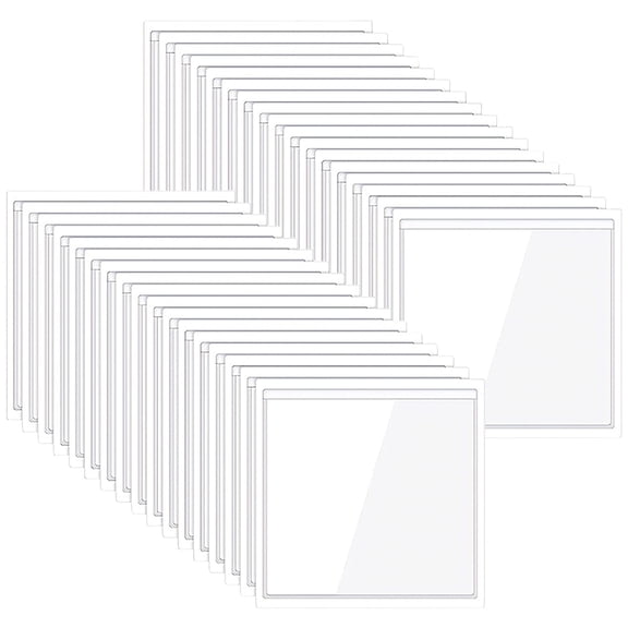 100 Pcs Adhesive Pockets for Storage Bins, Clear Plastic Index Card Holders, 3.7 x 2.4 in PVC Labels for Boxes, Shelves, Home, and Office Organization