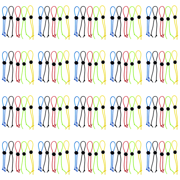 100 Pcs Adjustable Anti-Loss Ropes, Elastic Sock Clips, Bungee Cords with Spring Buckle, Polyester Socks Holder Straps for Laundry Organization, 5.5 x 3.9 x 3.9 in / 14 x 10 x 10 cm