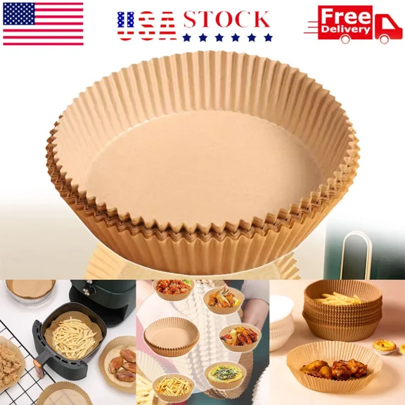 100 Pcs Air Fryer Liners Disposable Paper Liner For Baking Roasting Microwave