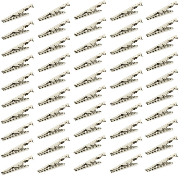 100 Pcs Alligator Clip Electrical Wire Connectors Banana Plug Crocodile Spring Iron Clamps Metal Cable Jewelry