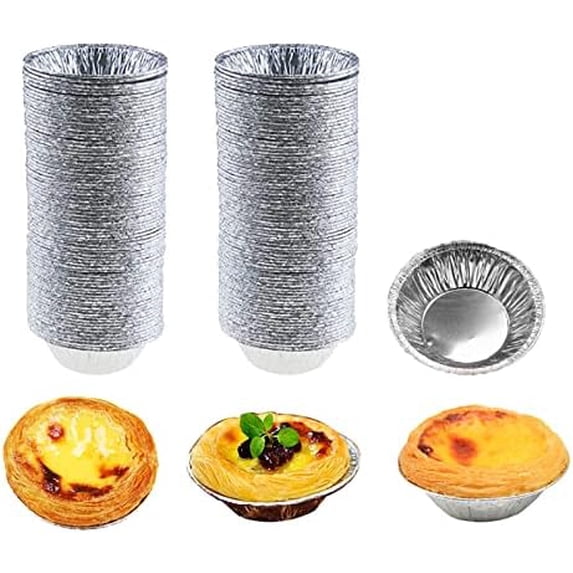100 Pcs Aluminum Foil Mini Pans, Great for Baking Tarts, Quiche ...