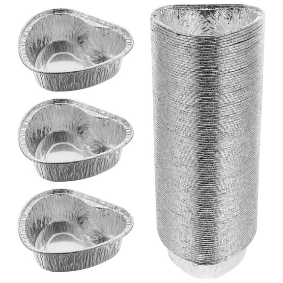 FENGGUIQU Aluminum Foil Baking Cups Silver 100Pcs