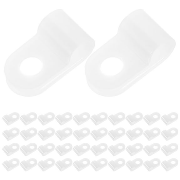 100 Pcs Anchors Cables R Type Clamp 1.90X0.96X0.70CM White