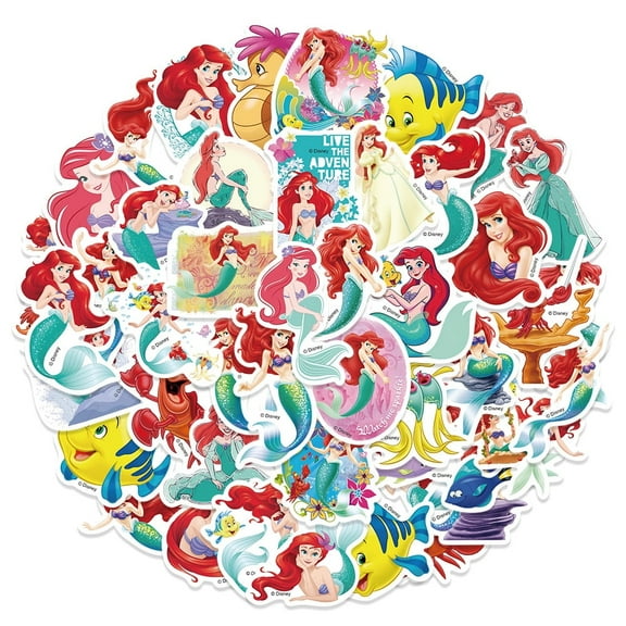 100 Pcs Ariel Princess Stickers Mixed Pack Trendy Various Manga Stickers Vinyl Decals for Water Bottle Kindle EBook Laptop Phone Notebook for Anime Lover Teens Adults Unique Designs