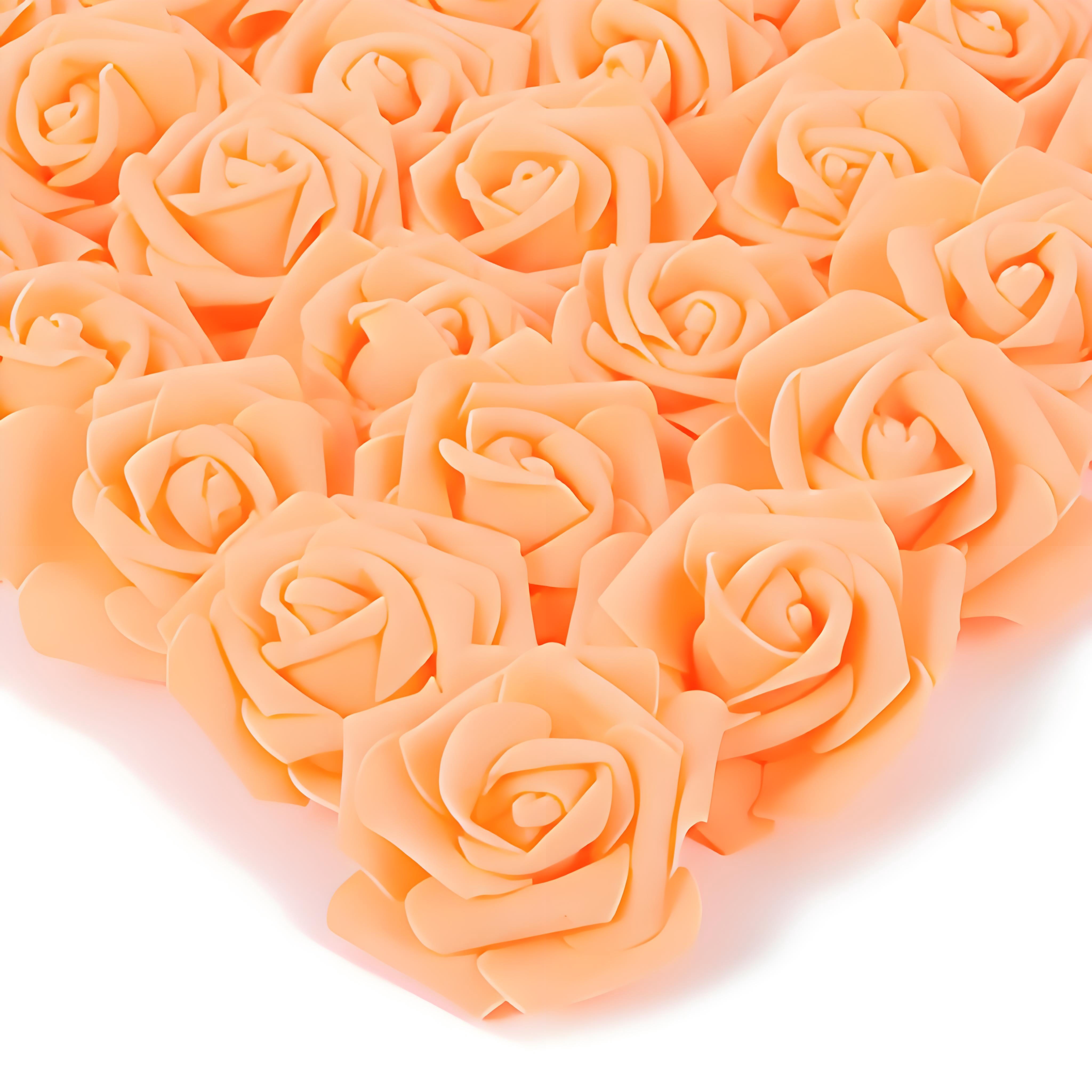 100 Pcs Artificial Rose Flower Heads, Real Looking Foam Fake Roses for ...