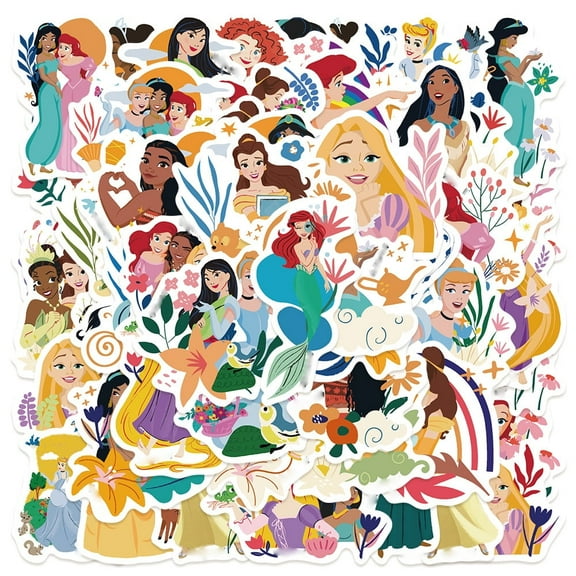 100 Pcs Aurora Princess Sticker Stickers Mixed Pack,Cartoon Characters Stickers Movie Decorative Sticker for Kids Teens Adults Waterproof Stickers for Water Bottle Laptop