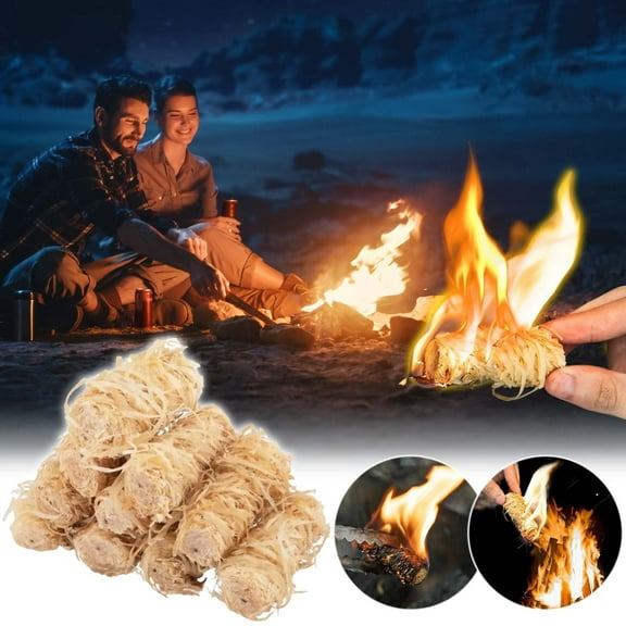 100 Pcs BBQ Fire Starters Outdoor Charcoal Ignition Blocks - Quick Burning Wax Wood Strips for Camping, Ignition Carbon Combustion Agent Camping Quick Burning Ignition Block Wax Wood Strip