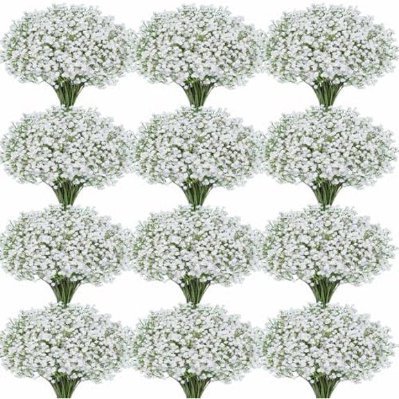 100 Pcs Baby Breath Artificial Flowers, Fake Babys Breath Gypsophila Flowers Bulk, Realistic Artificial Flowers Bouquet Flores Artificiales para Decoracion for Wedding Party Home Decoration