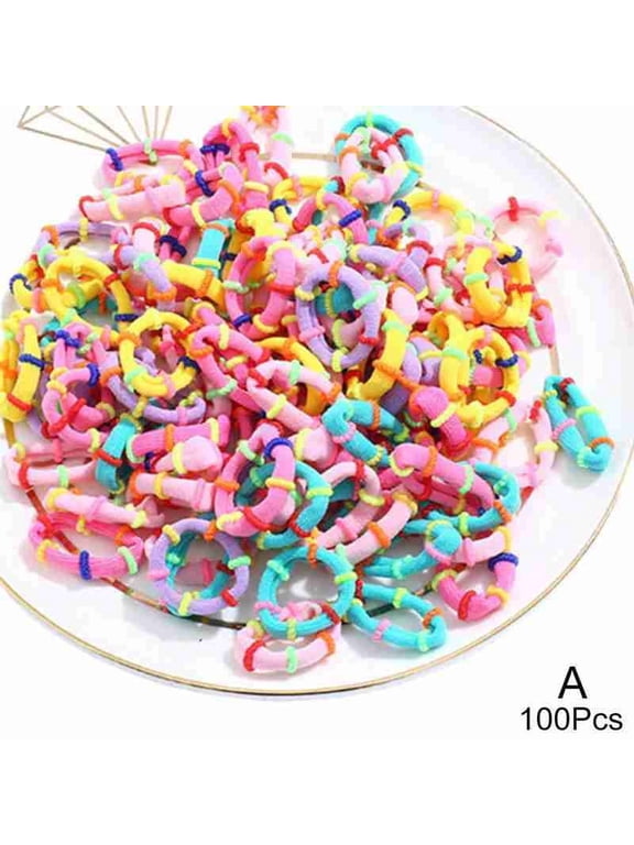 100 Pcs Baby Girls Colorful Small Elastic Hair Bands Children Ponytail Holder Children Headband Rubber Band Hair Accessories