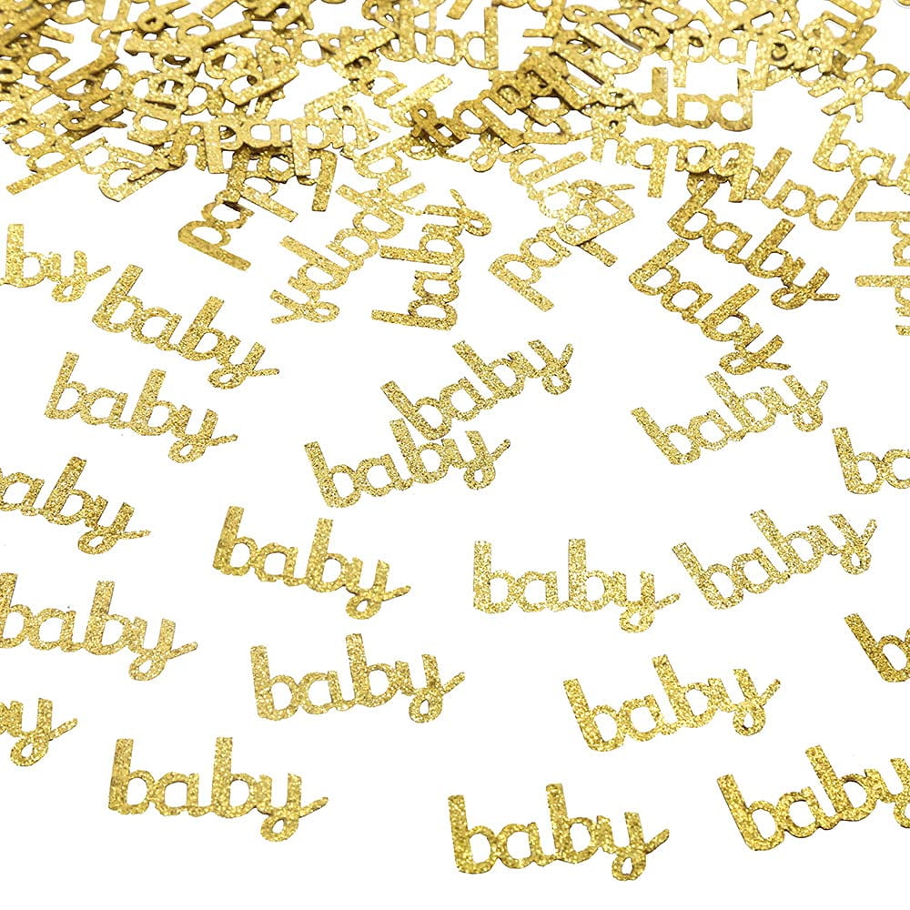 100 Pcs Baby Shower Confetti Gold Glitter Baby Gender Reveal Table