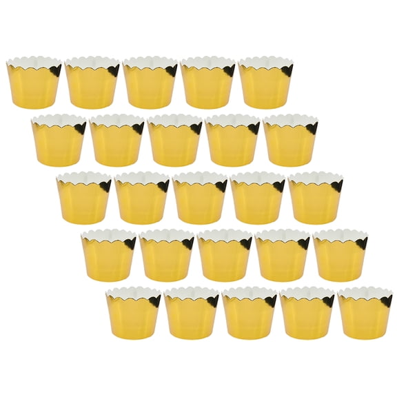 ORDDIART Golden Cake Baking Cup for Hosts 100Pcs 2.4x2.2in