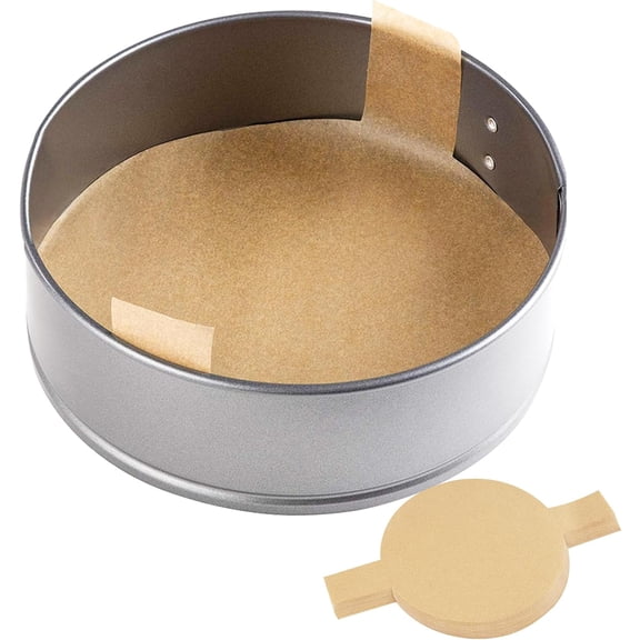 100 Pcs Baking Parchment Paper, 6 inch Round Cake Pan Liner with Lift Tab, Non-Stick Precut Baking Parchment for Baking Cookies, Bread (Unbleached)