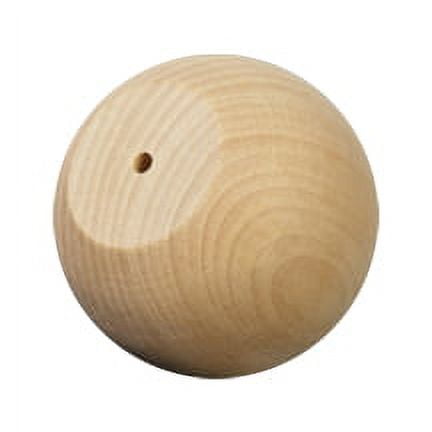 100 Pcs Ball Knob / Wood Doll Head 2-1/4" wide Flat 1-1/4" w/ 3/16" hole Use KS1250 threaded screws.