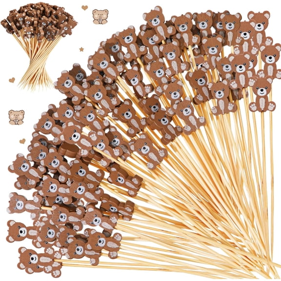 100 Pcs Bar Cocktail Picks 4.7 Inch Toothpicks for Apptizrs Dcorativ Bamboo Skwrs Party Dcorations Fruit Food Supplis