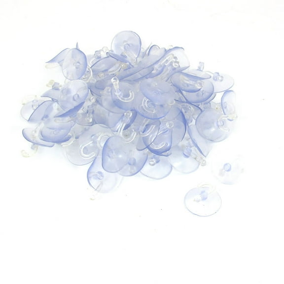 Unique Bargains Plastic Hook Hangers 30mm Dia Suction Cup 100 Pcs Clear
