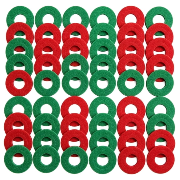 100 Pcs Battery Terminal Anti‑Corrosion Washers, 50 Red 50 Green Fiber Felt, 44mm Outer Diameter, Fits 20mm 30mm for Top Side Post Batteries