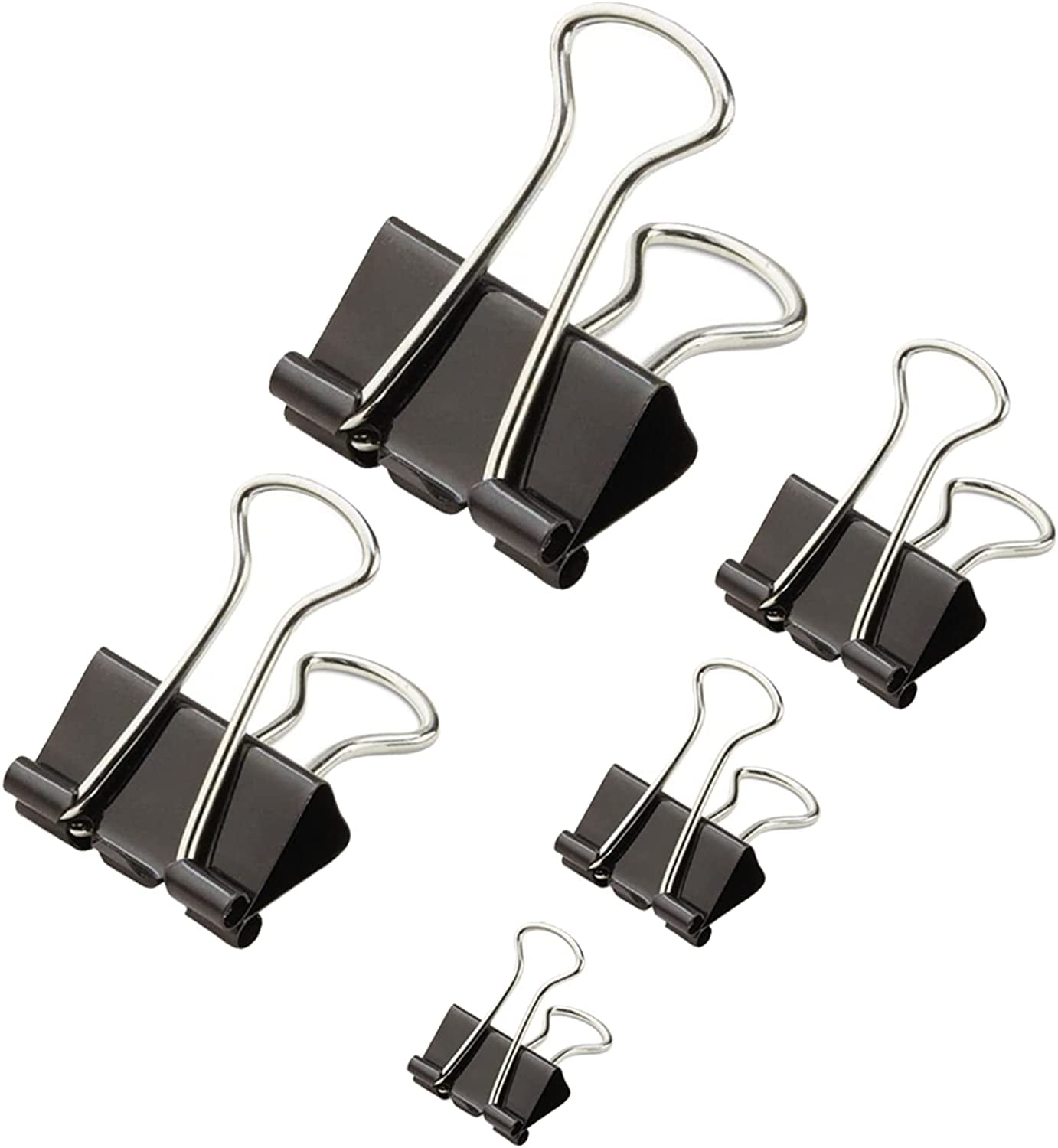 100 Pcs Black Binder Clips. Paper Clamps. Paper Binder Clips. Assorted ...