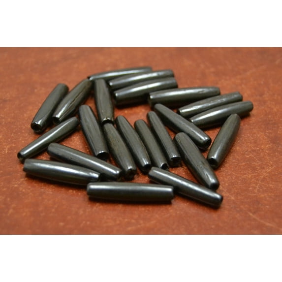 100 Pcs Black Buffalo Bone Tube Hair Pipe Chockers Beads 1"