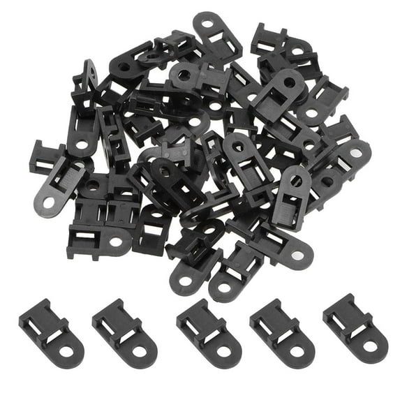 100 Pcs Black Cable Tie Base Saddle Type Mount Wire Holder，for Run Cords at Your Home or Office Cable and Wire management. Permanently Anchor To Wall, Desk or Baseboard (HC-0)