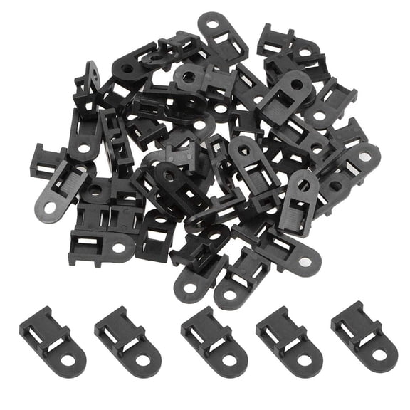 100 Pcs Black Cable Tie Base Saddle Type Mount Wire Holder,for Run Cords at Your Home or Office Cable and Wire management. Permanently Anchor To Wall, Desk or Baseboard (HC-0)