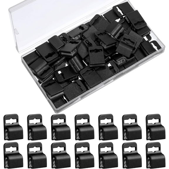 100 Pcs Black Gripper Swipe Card Holder for Standard Thickness ID Card Badge Swipe Holder Secure Plastic Gripper for Smart Card CAC Chip Card