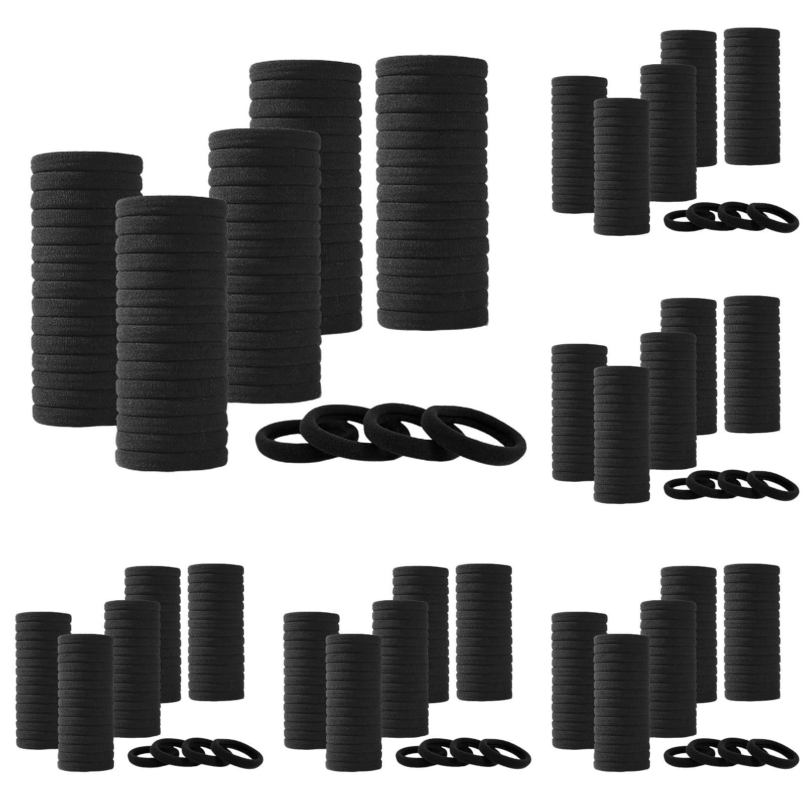100 Pcs Black Hair Ties For Women Mens Girls Large Stretch Seamless