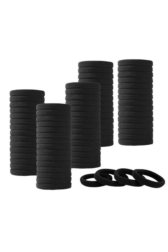 100 Pcs Black Hair Ties For Women Mens Girls Large Stretch Cotton Seamless Hair Bands Hair Elastic Ponytail Holders For Thick Heavy And Curly Hair 70 Scrunchies for 7 Hairband Elastic Thick Hair