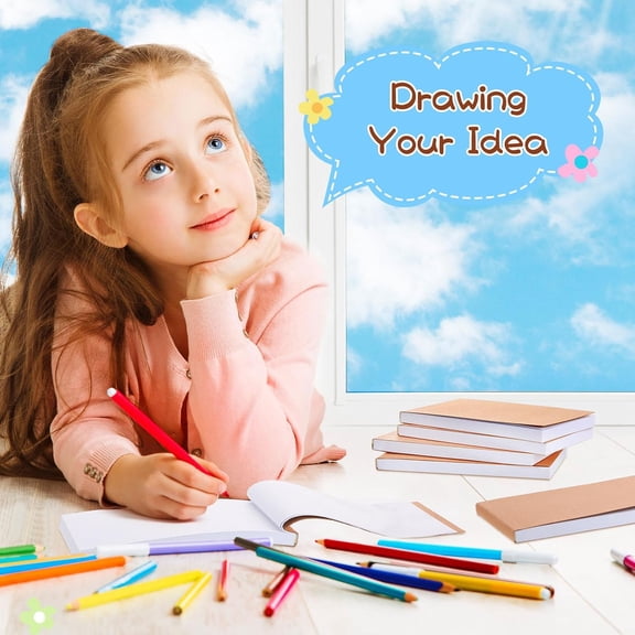 100 Pcs Blank Flip Books Bulk 4.5 x 2.5 Inch Flip Book Paper Animation Flipbook Mini Sketch Pad Kit for Students Drawing Sketching Cartoon (Brown)