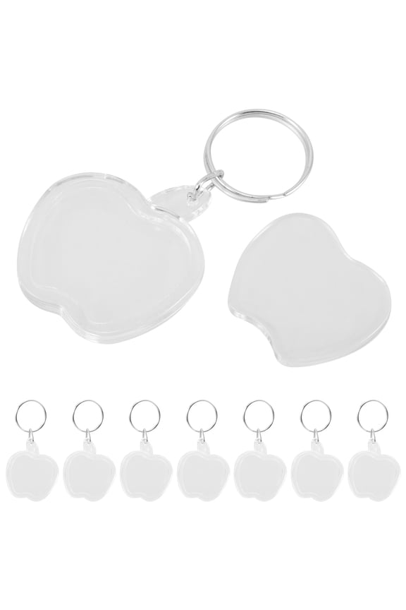 100 Pcs Blank Keychain 7.10X4.00X0.50CM Transparent