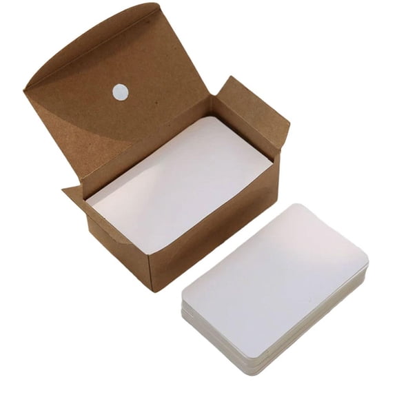 100 Pcs Blank Kraft Paper Cards, Cute Cartoon DIY Cards, Hard Cardstock for Student Doodling, Writing & Vocabulary Learning