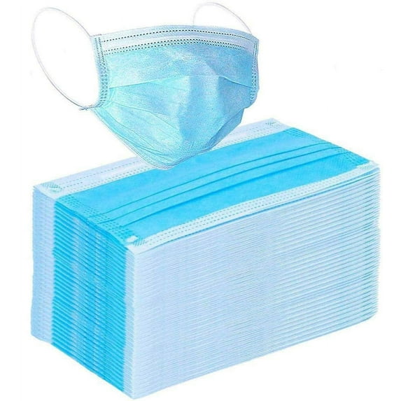 100 Pcs Blue Disposable 3 Ply Earloop F Masks,Fit for Adults Blue 100 Count (Pack of 1)